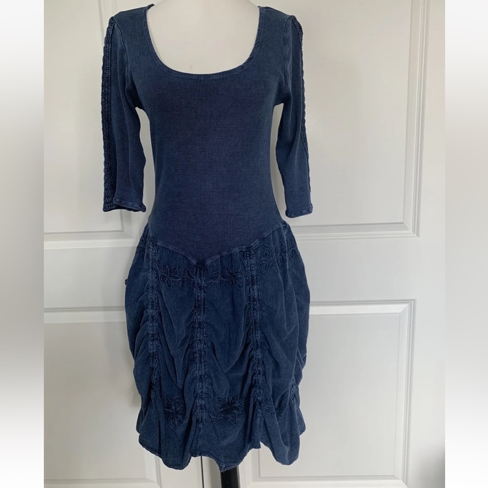 Giocam size XL Peruvian Cotton Ruched Skirt Dress Internal Ties